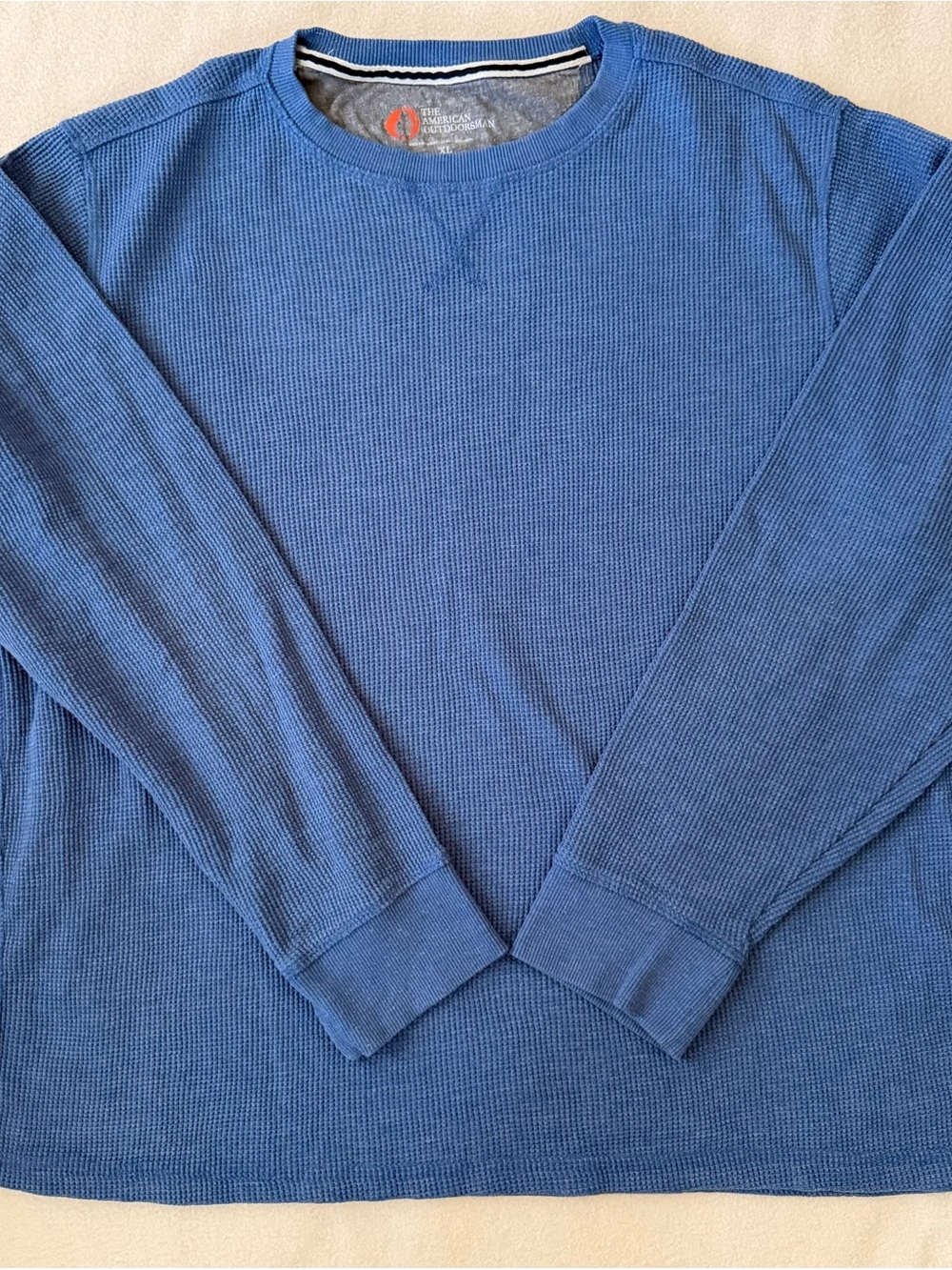 The American Outdoorsman Blue Waffle Knit Thermal Long Sleeve Shirt Size XL